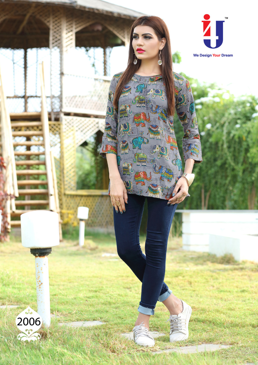 Titli By I4u 2001 To 2007 Series Beautiful Stylish Fancy Colorful Casual Wear & Ethnic Wear Rayon Printed Kurtis/ Tops At Wholesale Price