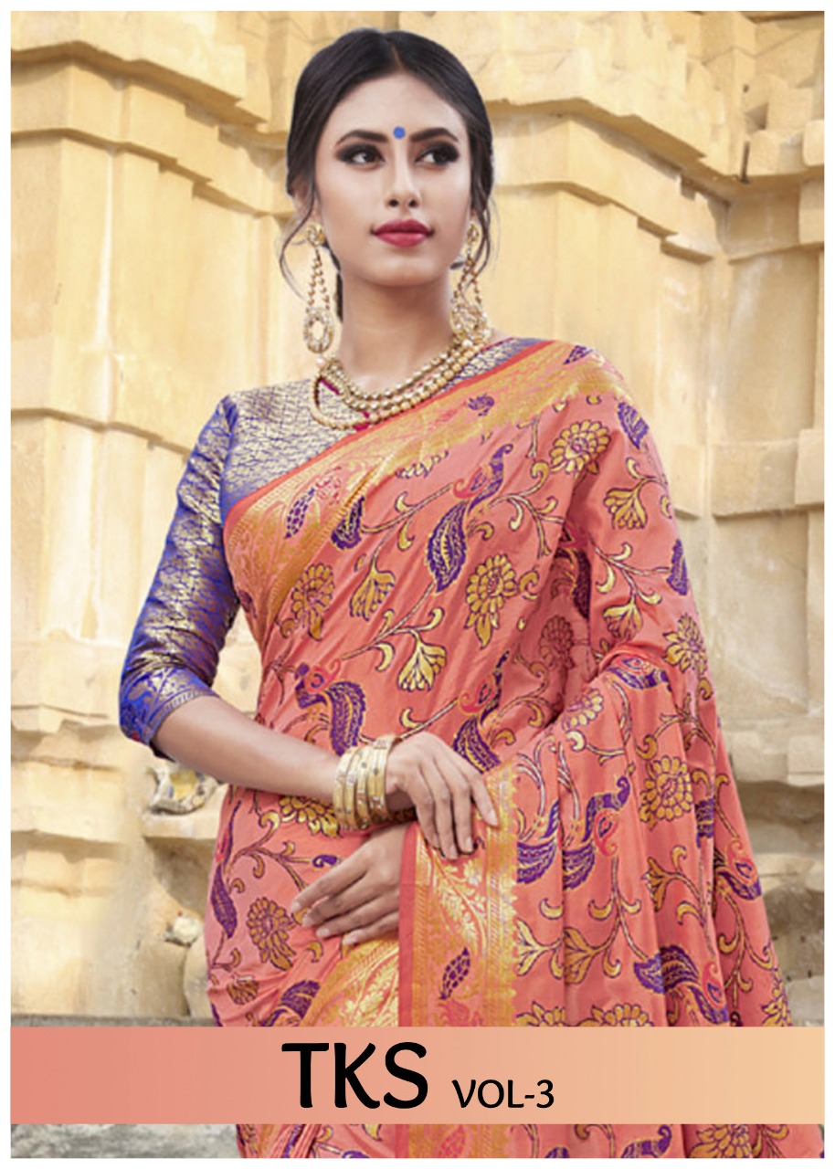 Tks Vol-3 By Aasvaa 141 To 145 Series Indian Traditional Wear Collection Beautiful Stylish Fancy Colorful Party Wear & Occasional Wear Chanderi Sillk Sarees At Wholesale Price