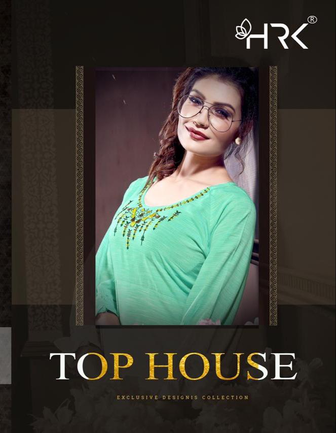 Top House By Hrk 1001 To 1006 Series Stylish Fancy Beautiful Colorful Casual Wear & Ethnic Wear Stylish Pattern Rainbow Denim Rayon Embroidered Kurtis At Wholesale Price