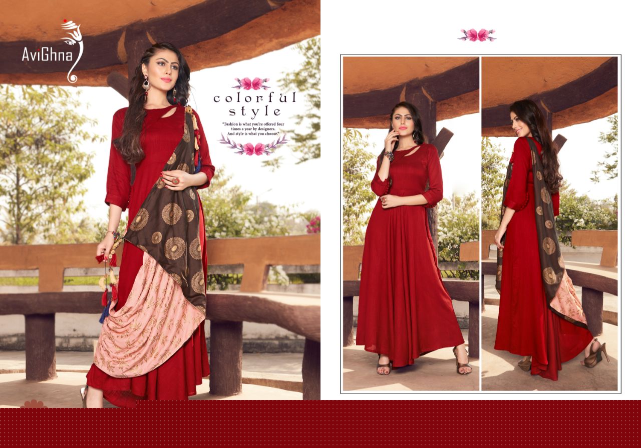 Trend By Avighna Creation 21 To 30 Series Beautiful Colorful Stylish Fancy Casual Wear & Ethnic Wear & Ready To Wear Heavy Rayon Printed Kurtis At Wholesale Price