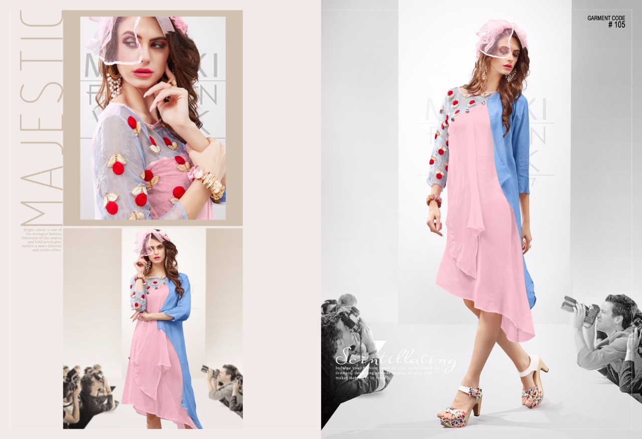 Trend Issue By Meraki 101 To 110 Series Designer Stylish Fancy Colorful Fancy Beautiful Casual Wear & Ready To Wear & Ethnic Wear Pure Georgette Kurtis At Wholesale Price