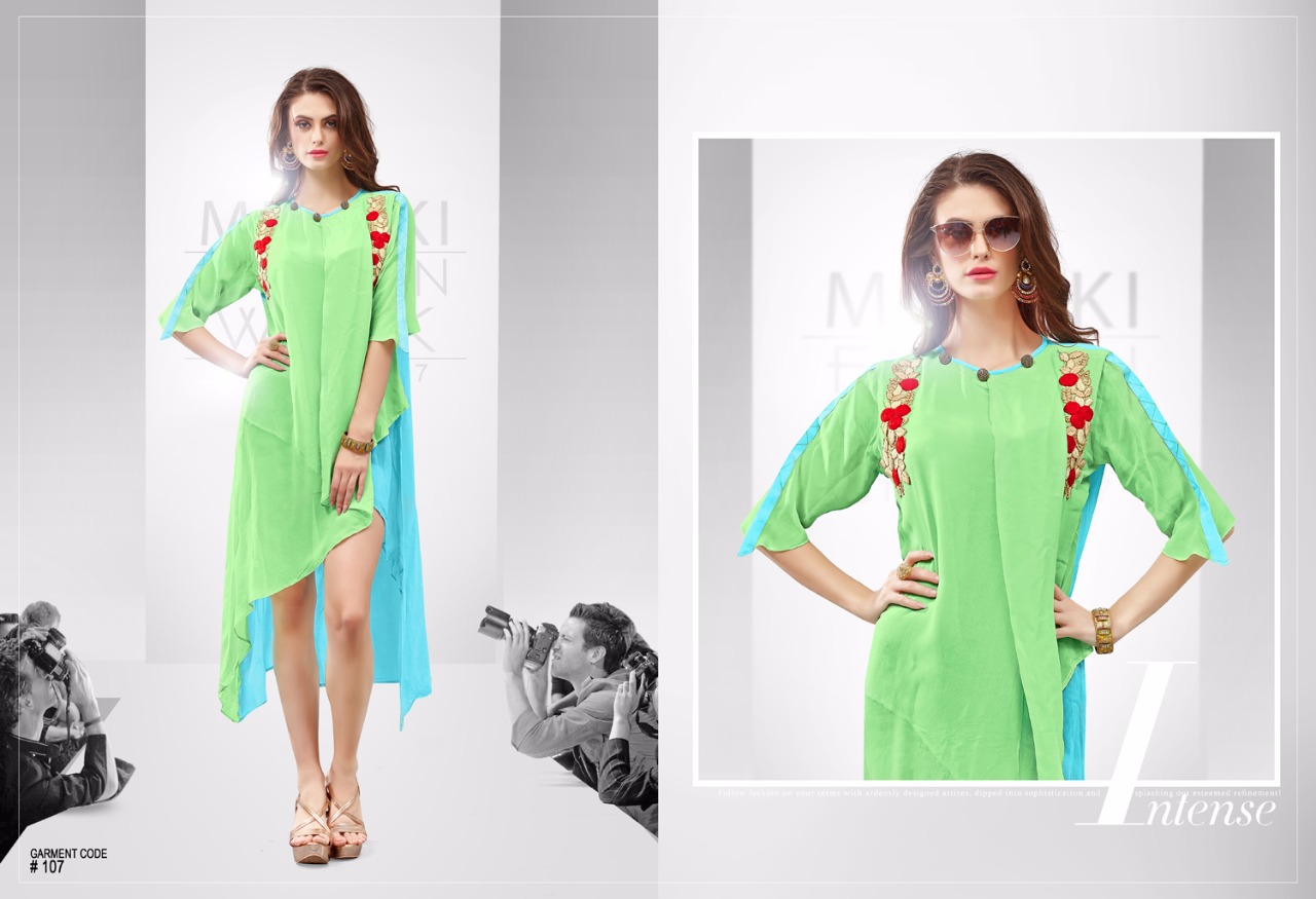 Trend Issue By Meraki 101 To 110 Series Designer Stylish Fancy Colorful Fancy Beautiful Casual Wear & Ready To Wear & Ethnic Wear Pure Georgette Kurtis At Wholesale Price