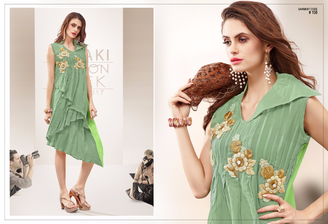 Trend Issue By Meraki 101 To 110 Series Designer Stylish Fancy Colorful Fancy Beautiful Casual Wear & Ready To Wear & Ethnic Wear Pure Georgette Kurtis At Wholesale Price