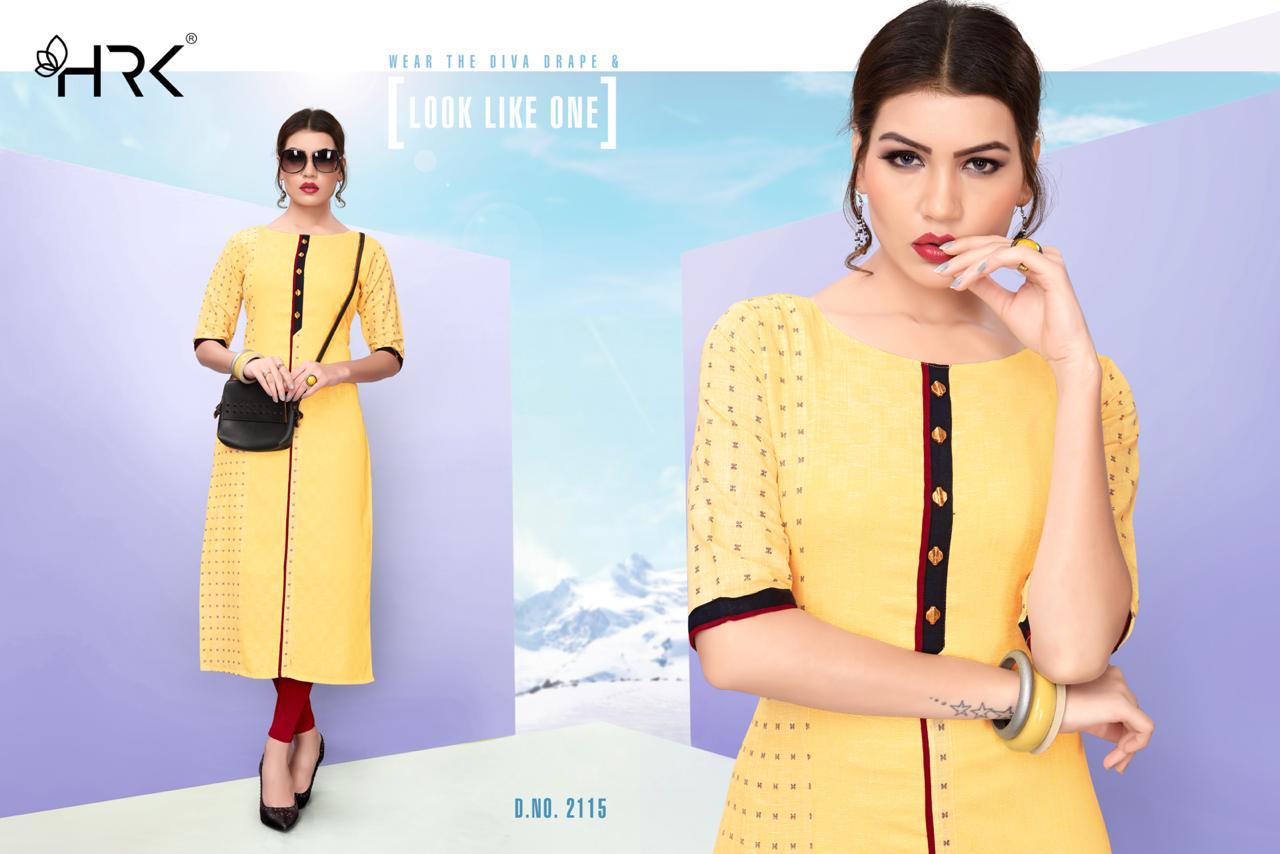 Trendy Vol-4 By Hrk 2111 To 2116 Series Beautiful Stylish Colorful Fancy Party Wear & Ethnic Wear & Ready To Wear Rayon/cotton/jacquard Kurtis At Wholesale Price