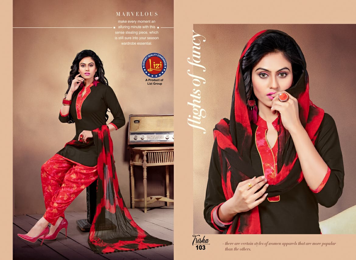 Trisha By Lizi 101 To 108 Series Beautiful Suits Stylish Colorful Fancy Casual Wear & Ethnic Wear Haevy Rayon Printed Dresses At Wholesale Price