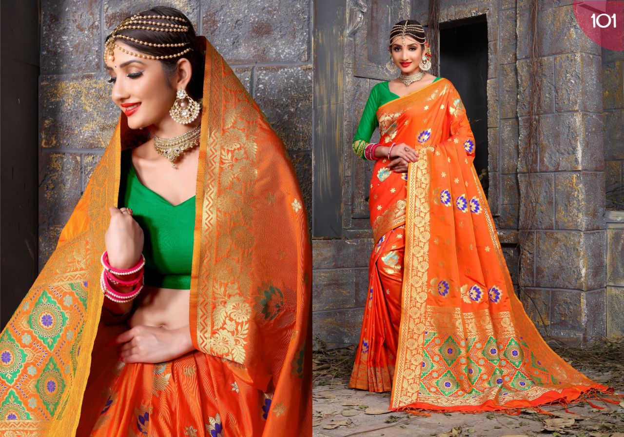 Tulip Vol-1 By Tulip 101 To 110 Series Beautiful Traditional Wear Designer Stylish Fancy Colorful Party Wear & Occasional Wear Art Silk Sarees At Wholesale Price