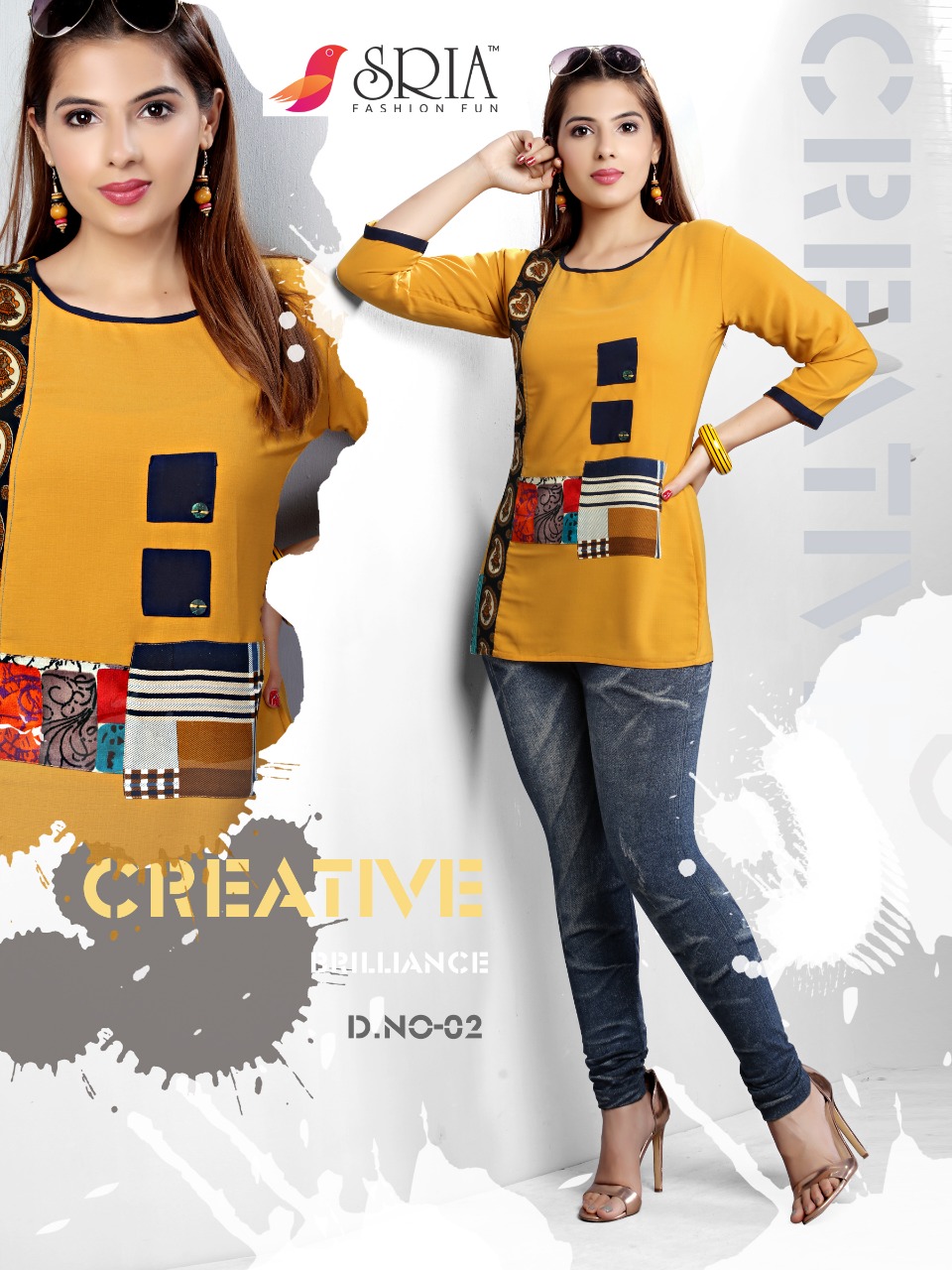 Tunics Tashan By Sria 01 To 06 Series Beautiful Designer Colorful Stylish Fancy Casual Wear & Ethnic Wear & Ready To Wear Mix Different Fabrics Kurtis At Wholesale Price