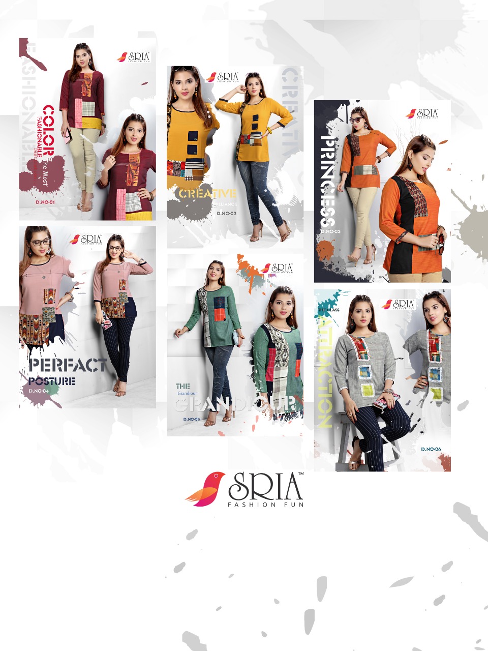 Tunics Tashan By Sria 01 To 06 Series Beautiful Designer Colorful Stylish Fancy Casual Wear & Ethnic Wear & Ready To Wear Mix Different Fabrics Kurtis At Wholesale Price