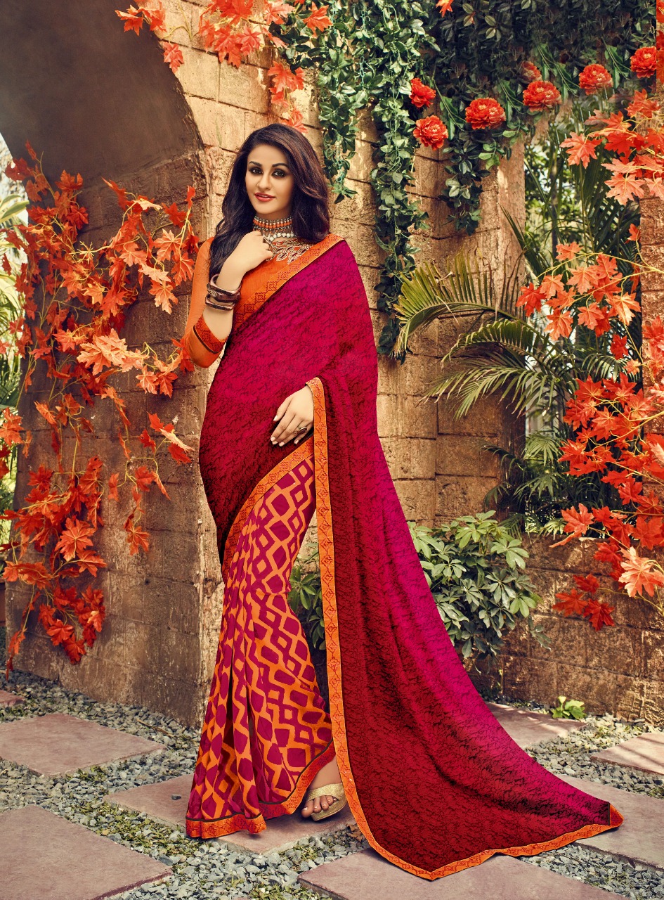 Urvashi By Sanskar Tex Print 1001 To 1008 Series Indian Traditional Wear Collection Beautiful Stylish Fancy Colorful Party Wear & Occasional Wear Georgette Sarees At Wholesale Price