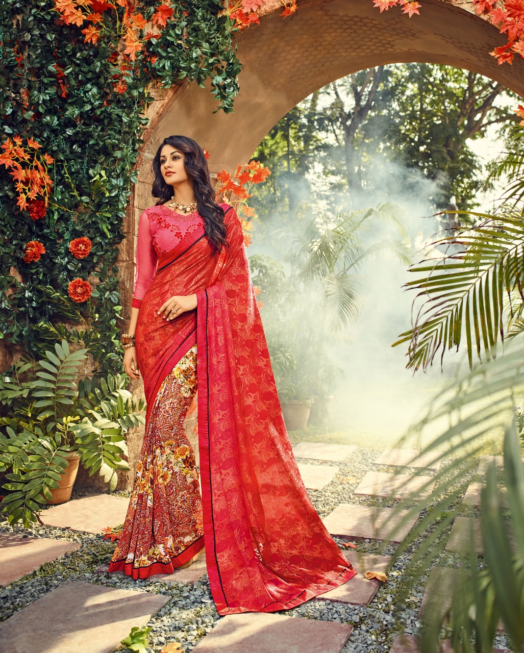 Urvashi By Sanskar Tex Print 1001 To 1008 Series Indian Traditional Wear Collection Beautiful Stylish Fancy Colorful Party Wear & Occasional Wear Georgette Sarees At Wholesale Price