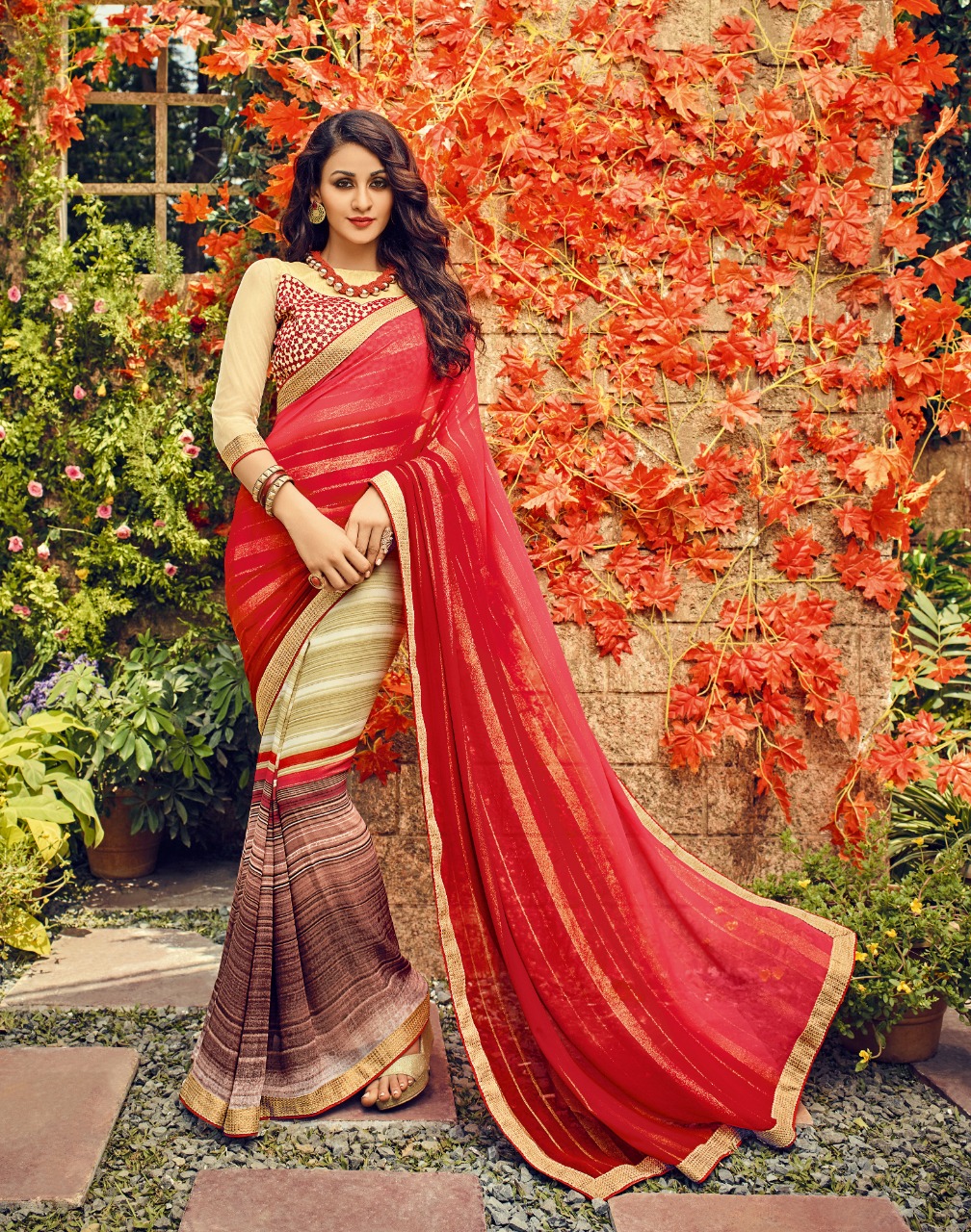 Urvashi By Sanskar Tex Print 1001 To 1008 Series Indian Traditional Wear Collection Beautiful Stylish Fancy Colorful Party Wear & Occasional Wear Georgette Sarees At Wholesale Price