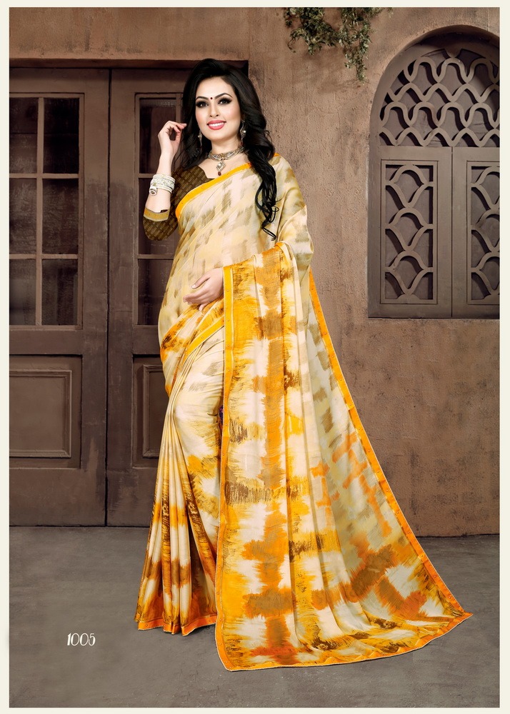 Urvi By Hanuman Prints 1001 To 1008 Series Indian Traditional Wear Collection Beautiful Stylish Fancy Colorful Party Wear & Occasional Wear White Silk Printed Sarees At Wholesale Price
