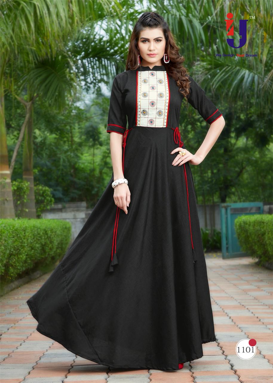 Utsav By I4u 1101 To 1106 Series Beautiful Colorful Stylish Fancy Casual Wear & Ethnic Wear & Ready To Wear Heavy Rayon Slub Embroidered Kurtis At Wholesale Price