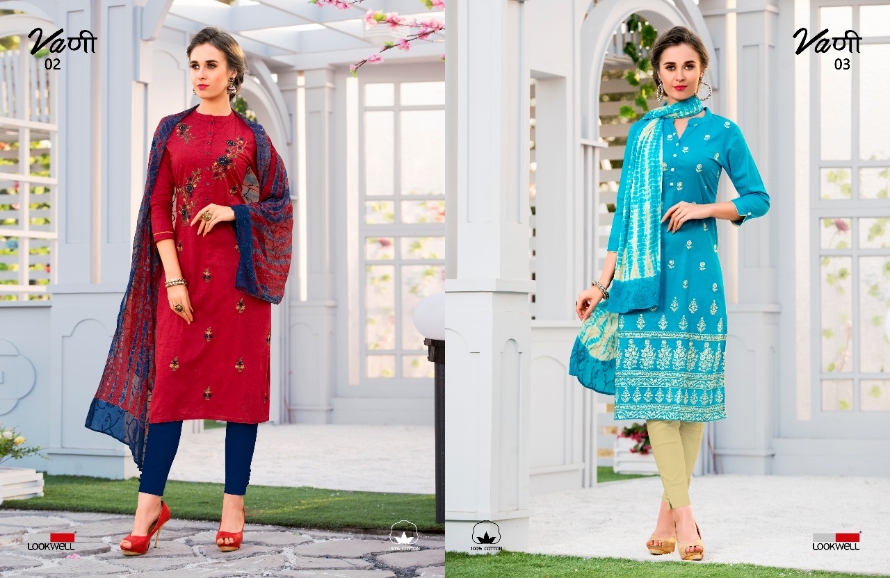 Vaani By Lookwell 01 To 06 Series Beautiful Stylish Colorful Fancy Party Wear & Ethnic Wear Pure Cotton Embroidered Dresses At Wholesale Price