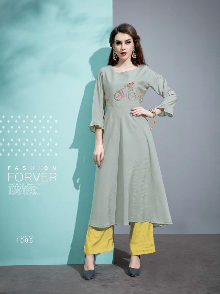 Vaarahi Vol-6 By Amore 1001 To 1006 Series Beautiful Colorful Stylish Fancy Casual Wear & Ethnic Wear Pure Cotton Silk With Embroidered Kurtis With Bottom At Wholesale Price