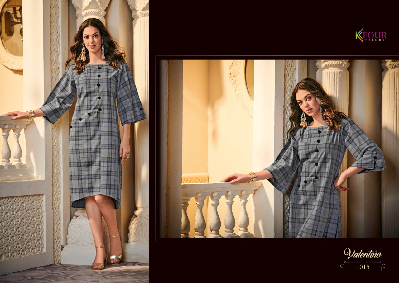 Valentino By Kfour Trends 1011 To 1017 Series Beautiful Colorful Stylish Fancy Casual Wear & Ethnic Wear & Ready To Wear Rayon Flex Printed Kurtis At Wholesale Price