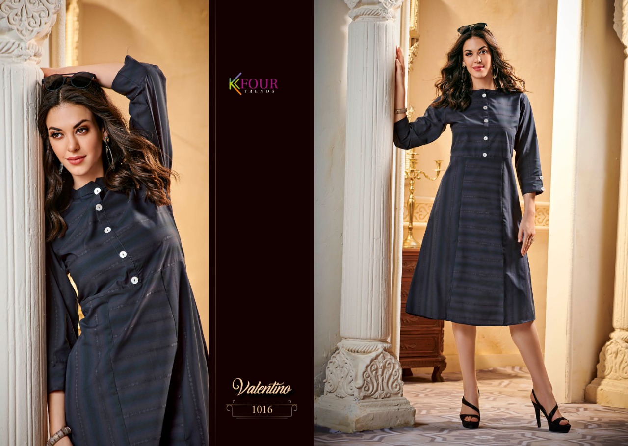 Valentino By Kfour Trends 1011 To 1017 Series Beautiful Colorful Stylish Fancy Casual Wear & Ethnic Wear & Ready To Wear Rayon Flex Printed Kurtis At Wholesale Price