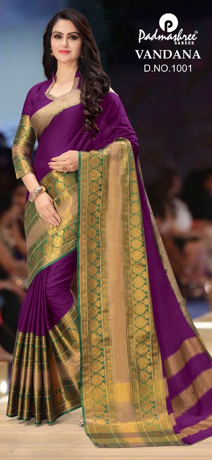Vandana By Padmashree Sarees 1001 To 1010 Series Designer Traditional Wear Collection Beautiful Fancy Colorful Party Wear & Occasional Wear Cotton Silk Printed Sarees At Wholesale Price