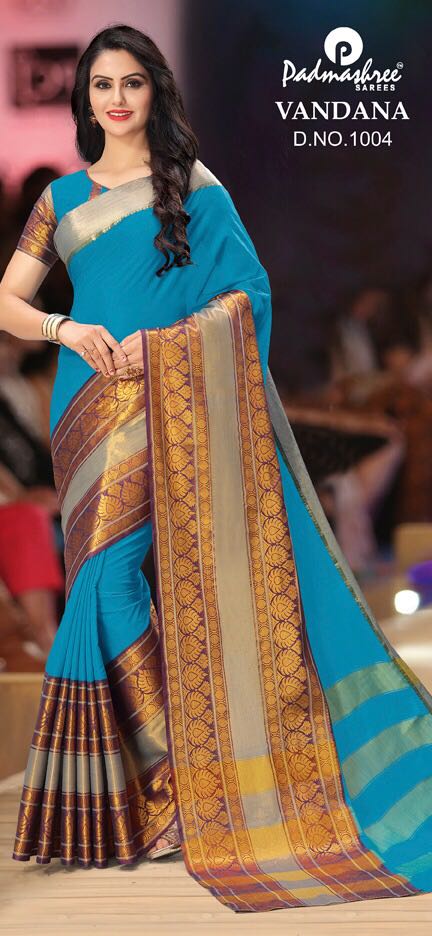 Vandana By Padmashree Sarees 1001 To 1010 Series Designer Traditional Wear Collection Beautiful Fancy Colorful Party Wear & Occasional Wear Cotton Silk Printed Sarees At Wholesale Price