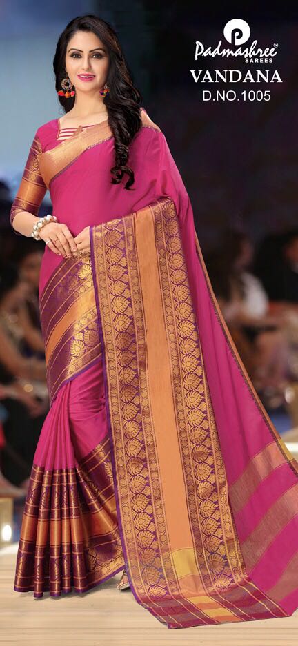 Vandana By Padmashree Sarees 1001 To 1010 Series Designer Traditional Wear Collection Beautiful Fancy Colorful Party Wear & Occasional Wear Cotton Silk Printed Sarees At Wholesale Price