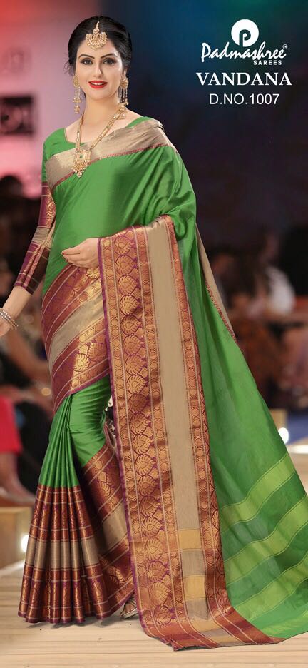 Vandana By Padmashree Sarees 1001 To 1010 Series Designer Traditional Wear Collection Beautiful Fancy Colorful Party Wear & Occasional Wear Cotton Silk Printed Sarees At Wholesale Price