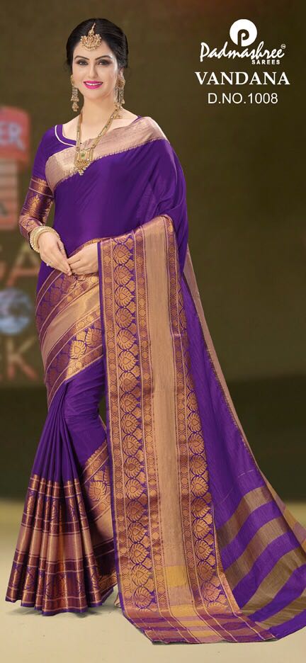 Vandana By Padmashree Sarees 1001 To 1010 Series Designer Traditional Wear Collection Beautiful Fancy Colorful Party Wear & Occasional Wear Cotton Silk Printed Sarees At Wholesale Price