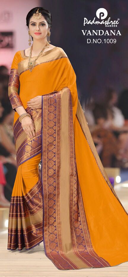 Vandana By Padmashree Sarees 1001 To 1010 Series Designer Traditional Wear Collection Beautiful Fancy Colorful Party Wear & Occasional Wear Cotton Silk Printed Sarees At Wholesale Price