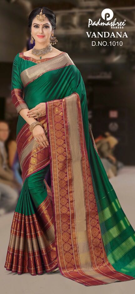 Vandana By Padmashree Sarees 1001 To 1010 Series Designer Traditional Wear Collection Beautiful Fancy Colorful Party Wear & Occasional Wear Cotton Silk Printed Sarees At Wholesale Price