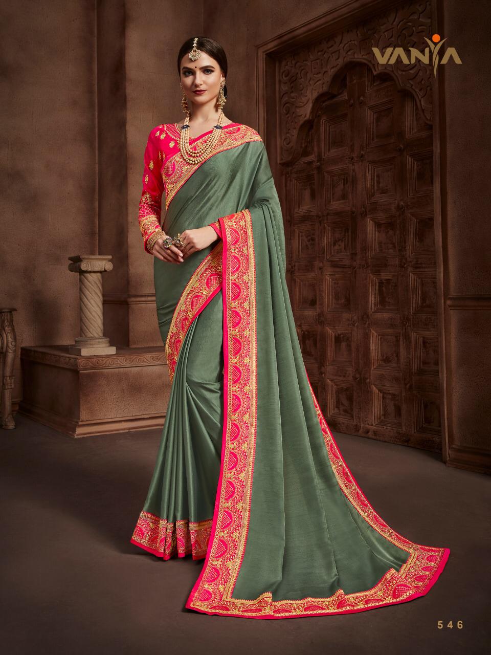 Vaniya 545 Series By Vanya 545 To 562 Series Indian Traditional Wear Collection Beautiful Stylish Fancy Colorful Party Wear & Occasional Wear Fancy Sarees At Wholesale Price