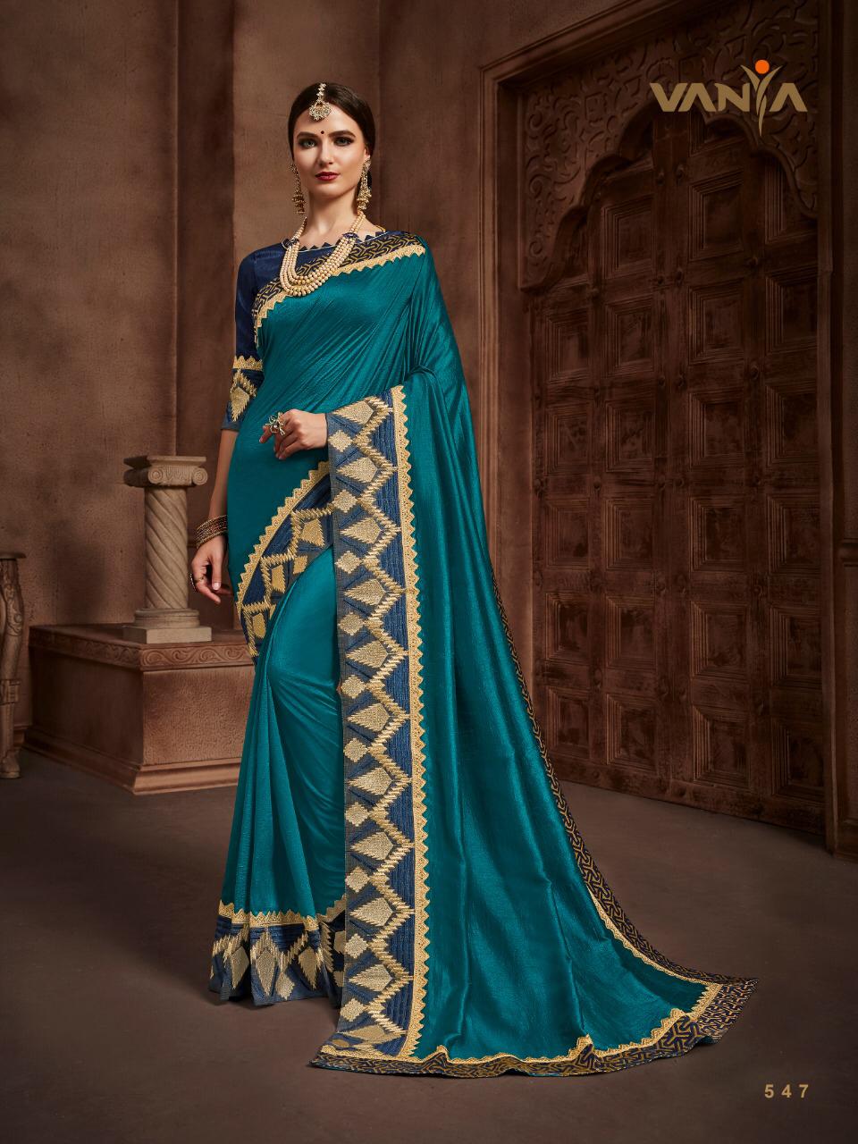 Vaniya 545 Series By Vanya 545 To 562 Series Indian Traditional Wear Collection Beautiful Stylish Fancy Colorful Party Wear & Occasional Wear Fancy Sarees At Wholesale Price