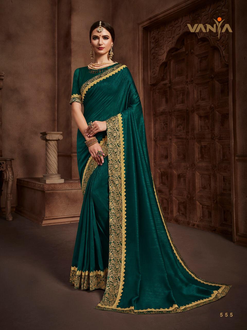 Vaniya 545 Series By Vanya 545 To 562 Series Indian Traditional Wear Collection Beautiful Stylish Fancy Colorful Party Wear & Occasional Wear Fancy Sarees At Wholesale Price