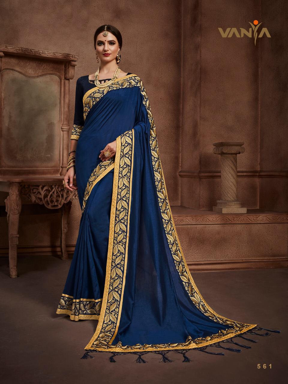 Vaniya 545 Series By Vanya 545 To 562 Series Indian Traditional Wear Collection Beautiful Stylish Fancy Colorful Party Wear & Occasional Wear Fancy Sarees At Wholesale Price