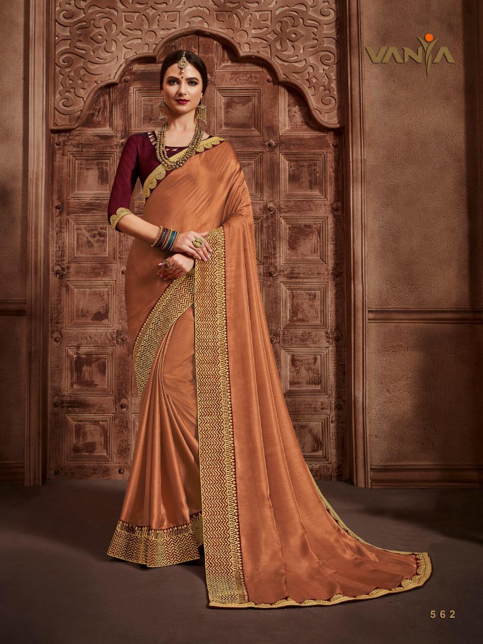 Vaniya 545 Series By Vanya 545 To 562 Series Indian Traditional Wear Collection Beautiful Stylish Fancy Colorful Party Wear & Occasional Wear Fancy Sarees At Wholesale Price