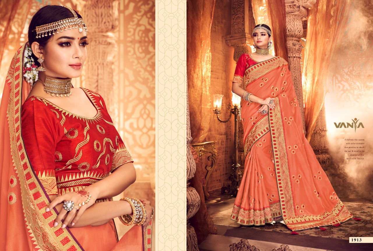 Vanya Vol-10 By Vanya 1901 To 1916 Series Indian Traditional Wear Collection Beautiful Stylish Fancy Colorful Party Wear & Occasional Wear Fancy Sarees At Wholesale Price