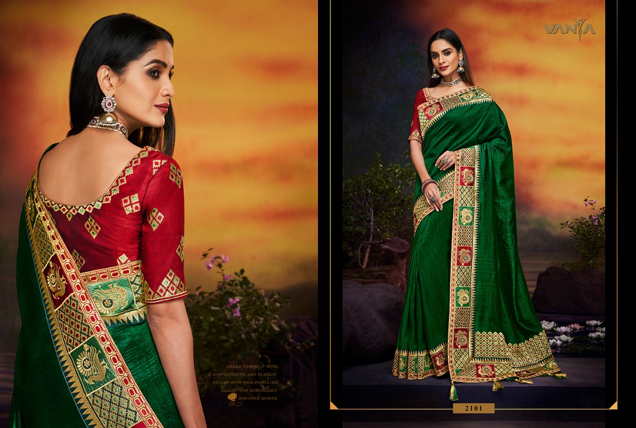 Vanya Vol-11 By Vanya 2101 To 2115 Series Indian Traditional Wear Collection Beautiful Stylish Fancy Colorful Party Wear & Occasional Wear Fancy Sarees At Wholesale Price