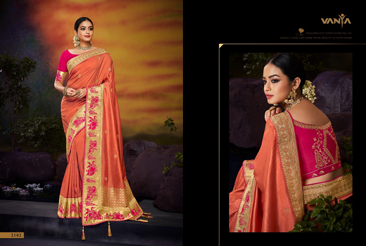 Vanya Vol-11 By Vanya 2101 To 2115 Series Indian Traditional Wear Collection Beautiful Stylish Fancy Colorful Party Wear & Occasional Wear Fancy Sarees At Wholesale Price