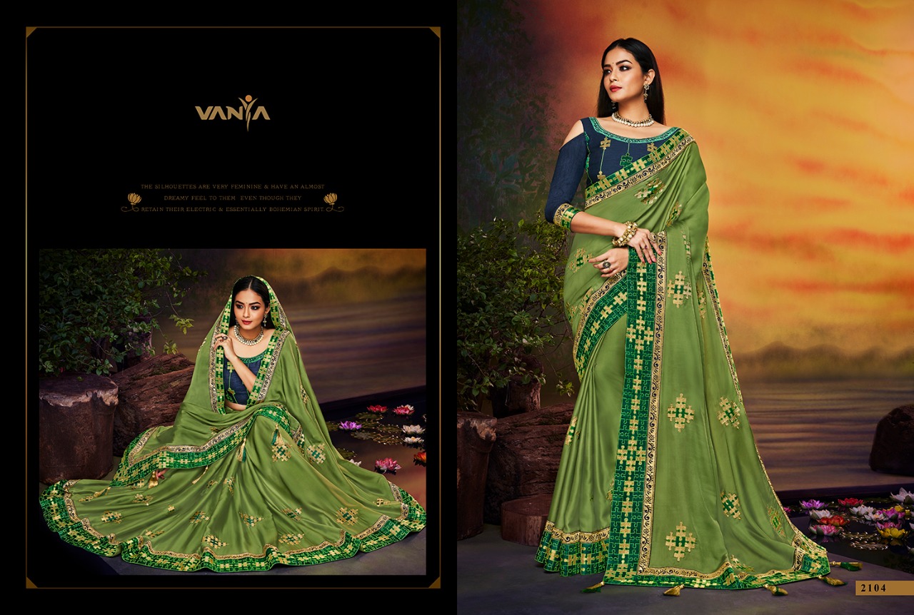 Vanya Vol-11 By Vanya 2101 To 2115 Series Indian Traditional Wear Collection Beautiful Stylish Fancy Colorful Party Wear & Occasional Wear Fancy Sarees At Wholesale Price