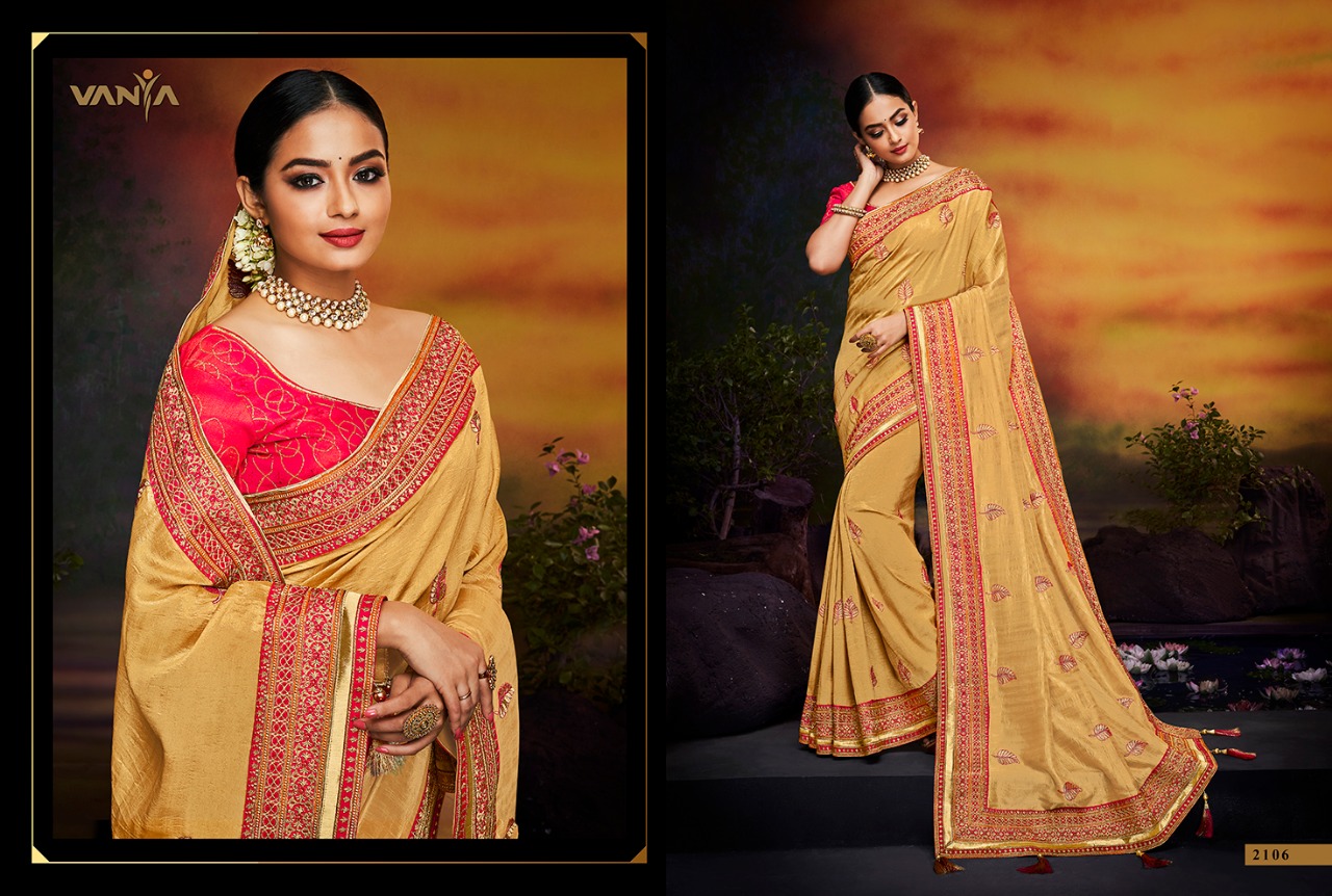 Vanya Vol-11 By Vanya 2101 To 2115 Series Indian Traditional Wear Collection Beautiful Stylish Fancy Colorful Party Wear & Occasional Wear Fancy Sarees At Wholesale Price