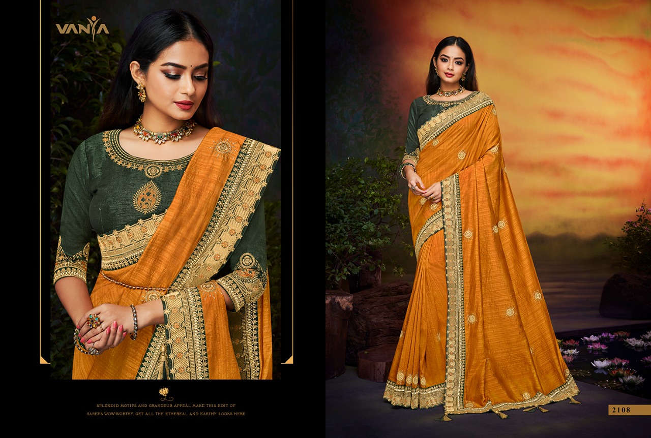 Vanya Vol-11 By Vanya 2101 To 2115 Series Indian Traditional Wear Collection Beautiful Stylish Fancy Colorful Party Wear & Occasional Wear Fancy Sarees At Wholesale Price
