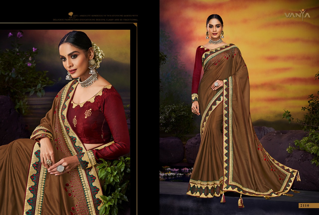 Vanya Vol-11 By Vanya 2101 To 2115 Series Indian Traditional Wear Collection Beautiful Stylish Fancy Colorful Party Wear & Occasional Wear Fancy Sarees At Wholesale Price