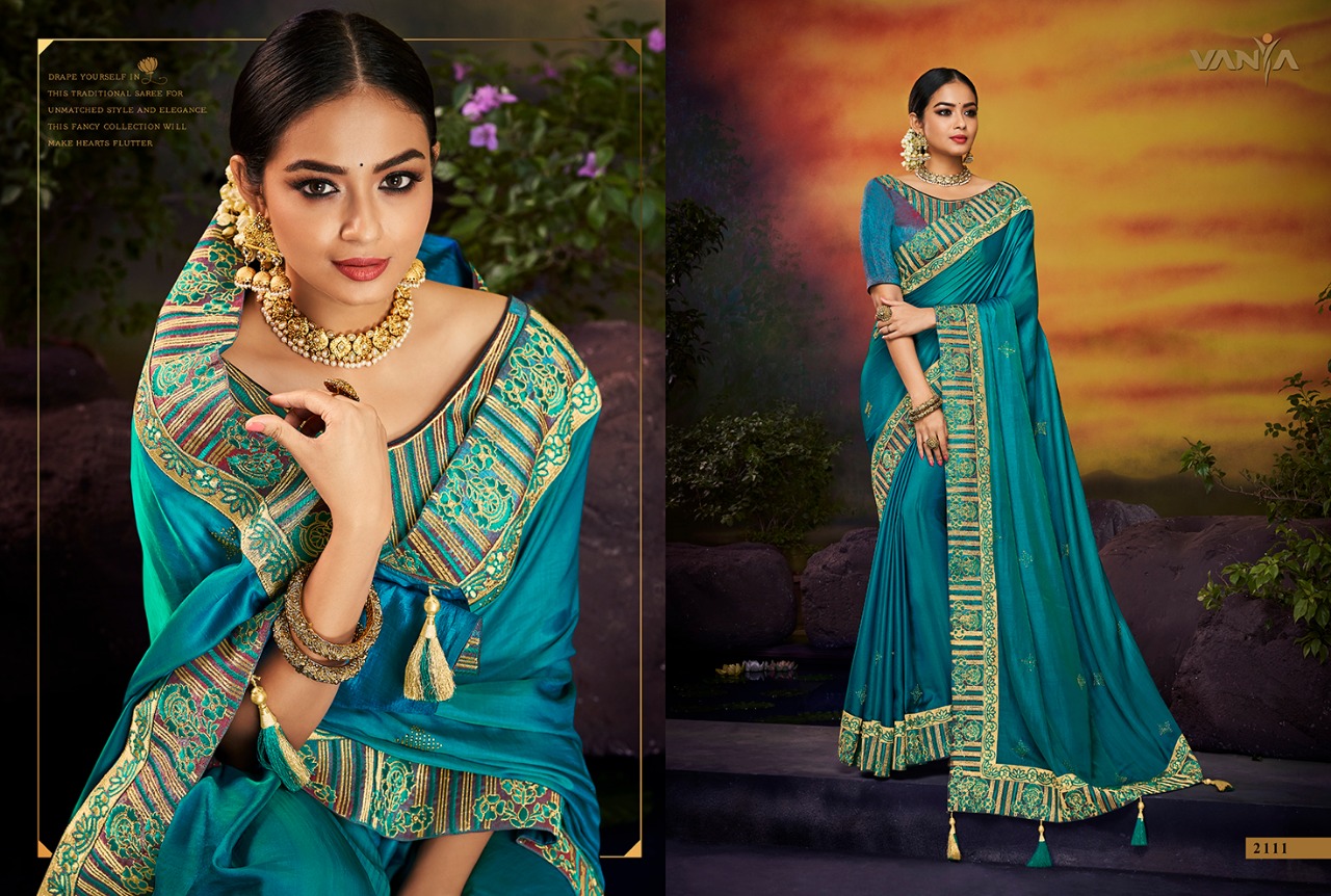 Vanya Vol-11 By Vanya 2101 To 2115 Series Indian Traditional Wear Collection Beautiful Stylish Fancy Colorful Party Wear & Occasional Wear Fancy Sarees At Wholesale Price