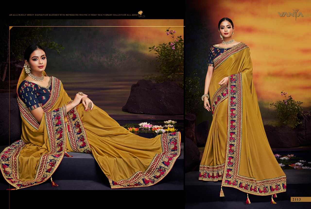 Vanya Vol-11 By Vanya 2101 To 2115 Series Indian Traditional Wear Collection Beautiful Stylish Fancy Colorful Party Wear & Occasional Wear Fancy Sarees At Wholesale Price