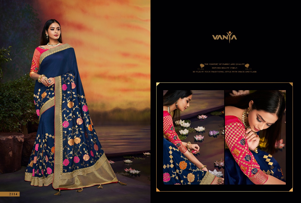 Vanya Vol-11 By Vanya 2101 To 2115 Series Indian Traditional Wear Collection Beautiful Stylish Fancy Colorful Party Wear & Occasional Wear Fancy Sarees At Wholesale Price
