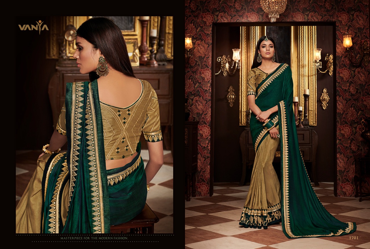 Vaniya Vol-8 By Vanya 1701 To 1719 Series Indian Traditional Wear Collection Beautiful Stylish Fancy Colorful Party Wear & Occasional Wear Sarees At Wholesale Price