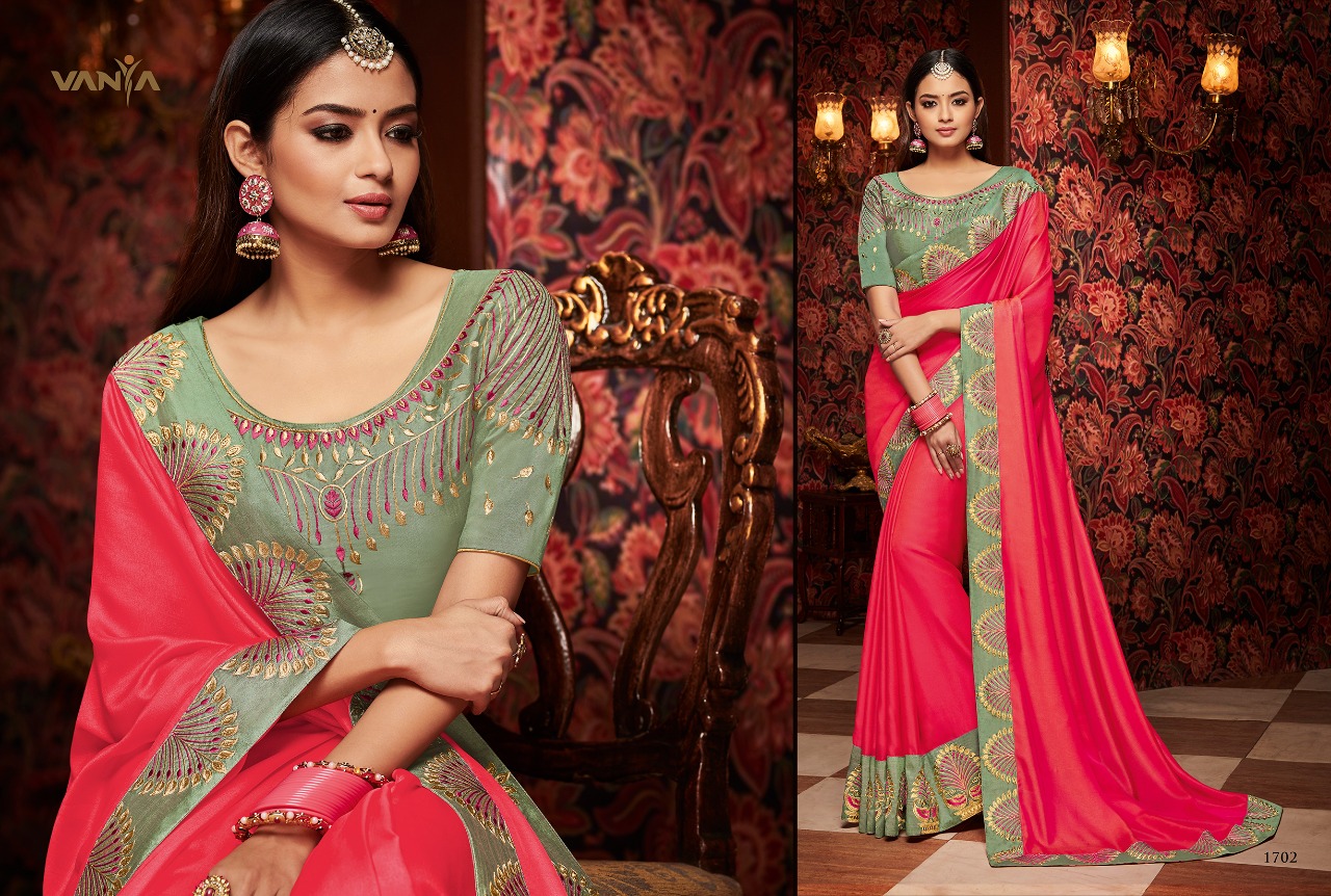 Vaniya Vol-8 By Vanya 1701 To 1719 Series Indian Traditional Wear Collection Beautiful Stylish Fancy Colorful Party Wear & Occasional Wear Sarees At Wholesale Price