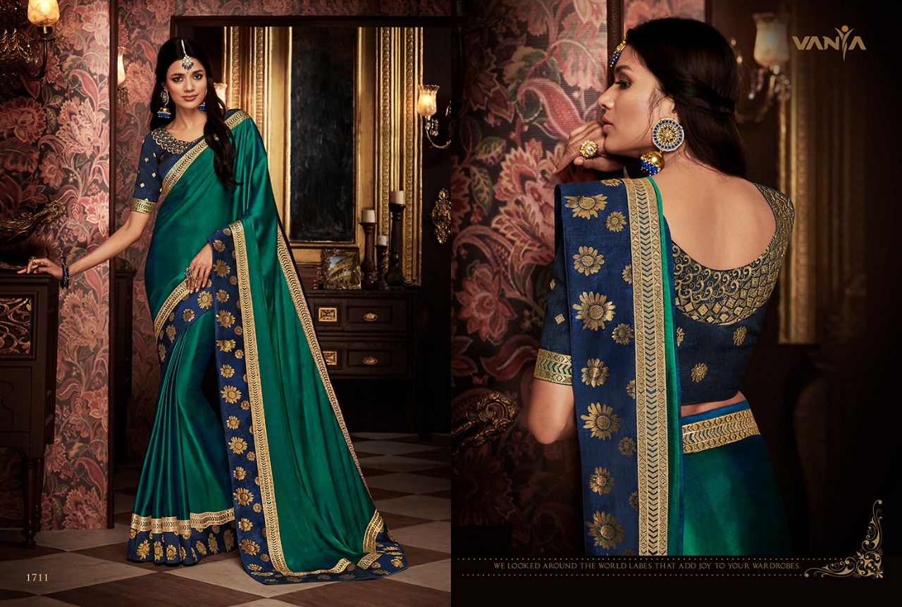 Vaniya Vol-8 By Vanya 1701 To 1719 Series Indian Traditional Wear Collection Beautiful Stylish Fancy Colorful Party Wear & Occasional Wear Sarees At Wholesale Price