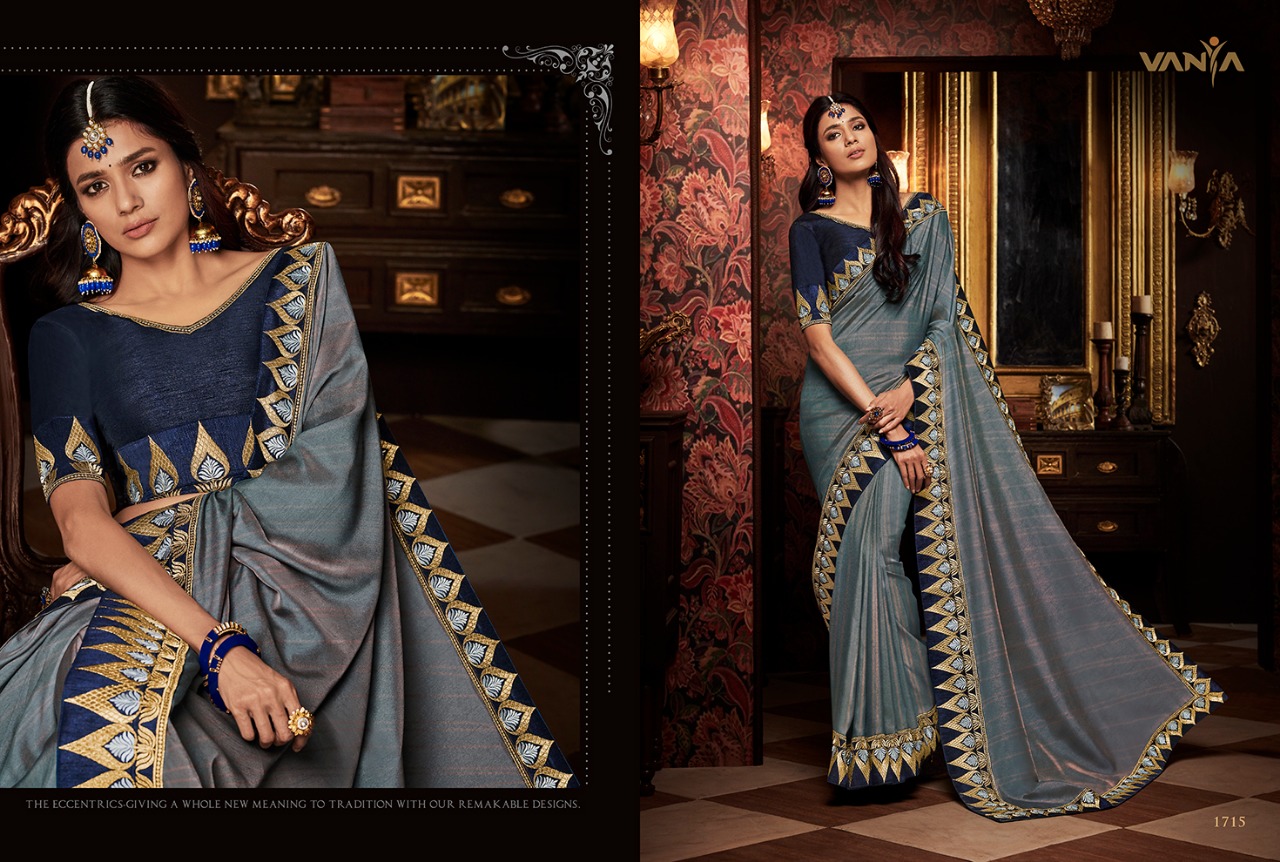 Vaniya Vol-8 By Vanya 1701 To 1719 Series Indian Traditional Wear Collection Beautiful Stylish Fancy Colorful Party Wear & Occasional Wear Sarees At Wholesale Price
