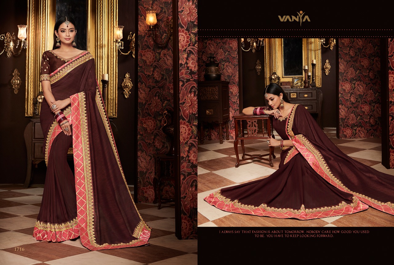 Vaniya Vol-8 By Vanya 1701 To 1719 Series Indian Traditional Wear Collection Beautiful Stylish Fancy Colorful Party Wear & Occasional Wear Sarees At Wholesale Price