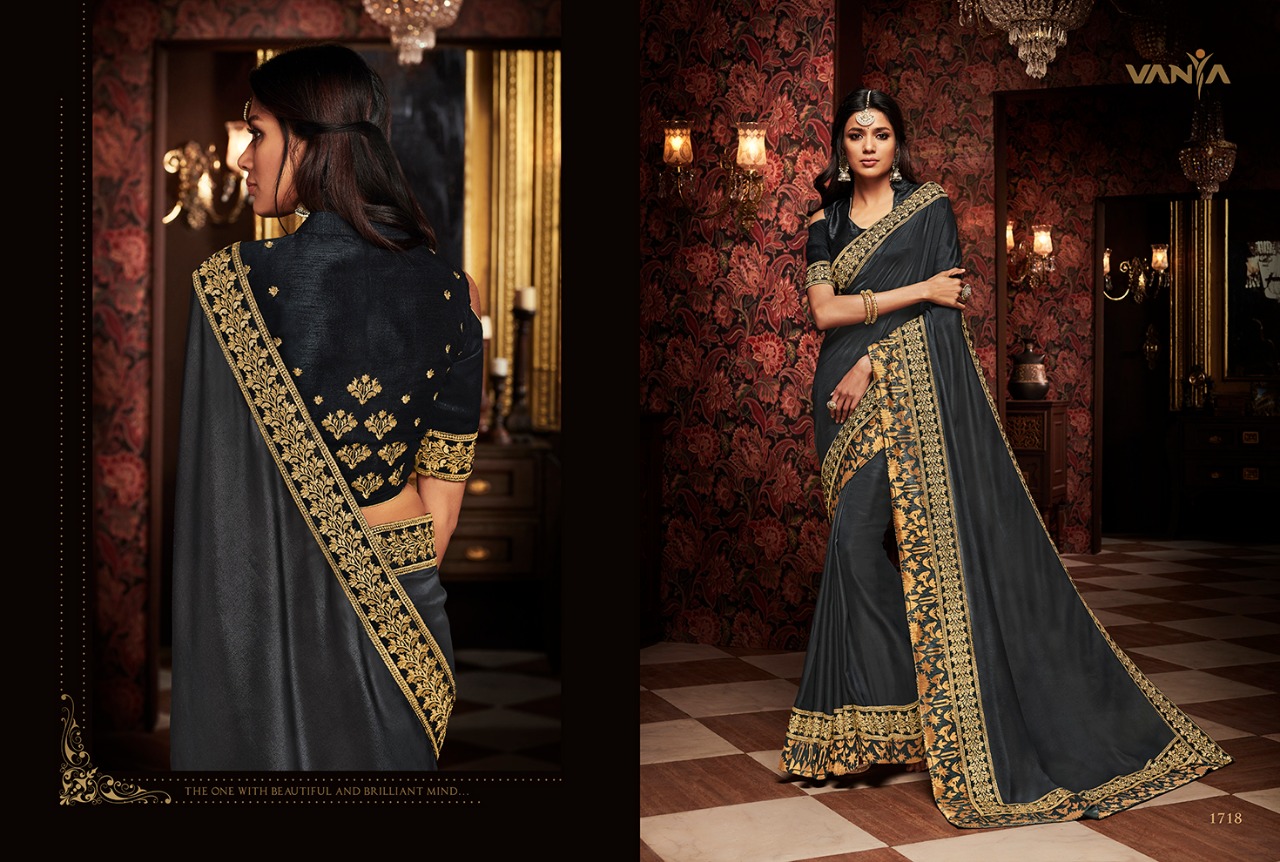 Vaniya Vol-8 By Vanya 1701 To 1719 Series Indian Traditional Wear Collection Beautiful Stylish Fancy Colorful Party Wear & Occasional Wear Sarees At Wholesale Price