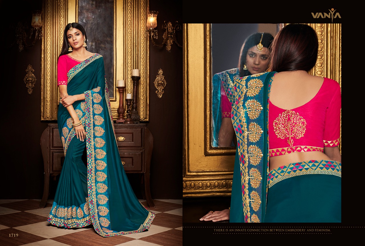 Vaniya Vol-8 By Vanya 1701 To 1719 Series Indian Traditional Wear Collection Beautiful Stylish Fancy Colorful Party Wear & Occasional Wear Sarees At Wholesale Price